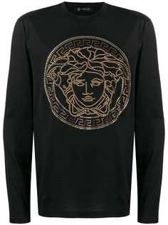 Versace футболка с длинными рукавами и декором Medusa