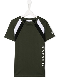 Givenchy Kids футболка с контрастными полосками и логотипом
