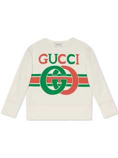 Gucci Kids толстовка с логотипом Interlocking G