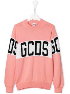 Gcds Kids трикотажный джемпер с логотипом