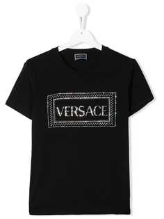 Young Versace футболка с логотипом и кристаллами