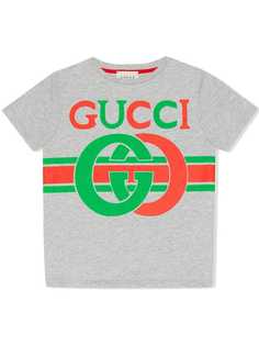 Gucci Kids футболка с логотипом Interlocking G