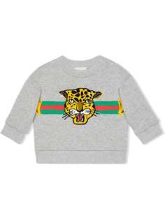 Gucci Kids толстовка с леопардовым принтом