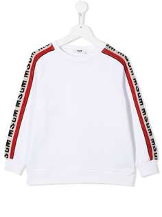 Msgm Kids футболка с контрастными полосками и логотипом