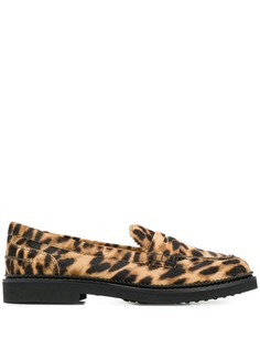 Tods лоферы с леопардовым принтом
