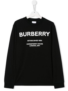 Burberry Kids топ Horseferry с длинными рукавами