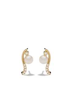Yoko London золотые серьги-гвоздики с жемчугом и бриллиантами