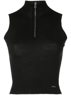 Prada топ с высоким воротником на молнии