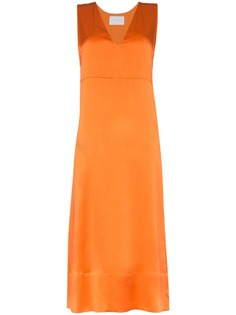 Asceno атласное платье-комбинация длины миди