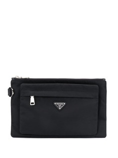 Prada logo plaque clutch