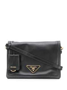 Prada logo plaque shoulder bag