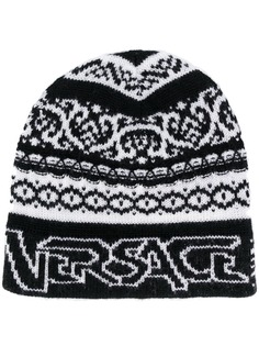 Versace knitted beanie style hat