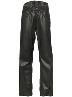 pushBUTTON faux leather corset trousers
