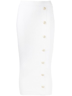 Balmain стеганая юбка миди