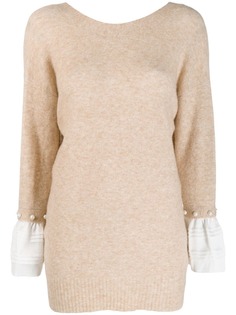 3.1 Phillip Lim свитер с искусственным жемчугом на рукавах