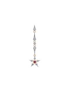 Yvonne Léon 18k yellow gold diamond and ruby earring