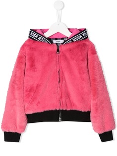 Msgm Kids куртка на молнии с капюшоном