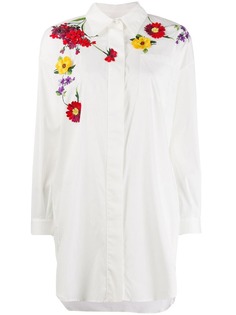 Blumarine рубашка с цветочной вышивкой