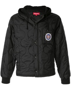 Supreme стеганая куртка с капюшоном