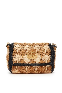 Сумка-кроссбоди из рафии GG Marmont Gucci