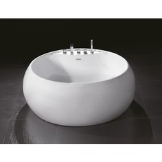Акриловая ванна BelBagno 155x155 слив-перелив хром (BB30-1550 + BB39-OVF-CRM)
