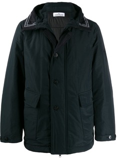 Stone Island приталенное пальто с капюшоном