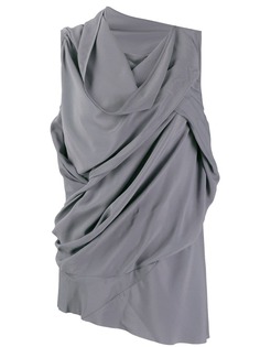 Rick Owens блузка асимметричного кроя с драпировкой