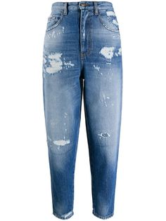 Just Cavalli укороченные джинсы с эффектом потертости