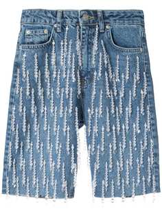 Dalood джинсовые шорты с бусинами