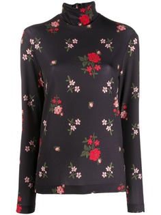Simone Rocha рубашка-поло с цветочным принтом