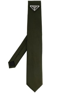Prada галстук с металлическим логотипом