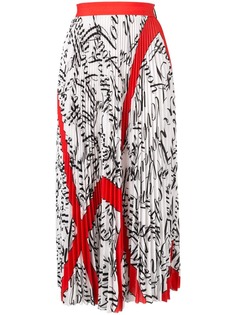 MSGM плиссированная юбка с принтом