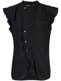 Derek Lam 10 Crosby блузка с асимметричной планкой и короткими рукавами