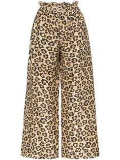 Shrimps брюки широкого кроя Libra с леопардовым принтом
