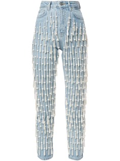 Dalood джинсы с завышенной талией и бусинами