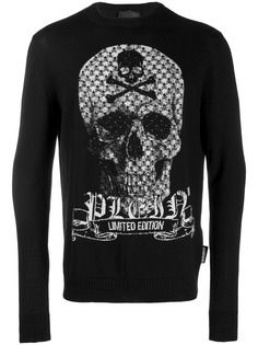 Philipp Plein трикотажный джемпер с вышивкой Skull