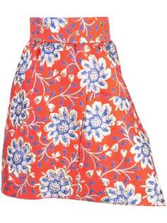 Maison Rabih Kayrouz жаккардовая юбка мини с цветочным узором
