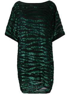 P.A.R.O.S.H. платье-футболка с пайетками и зебровым узором