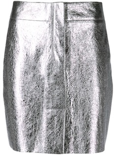Sandro Paris короткая юбка с эффектом металлик