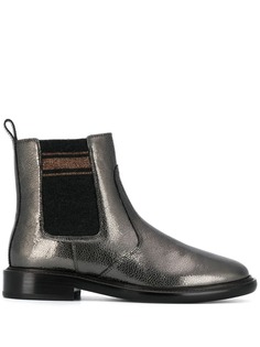 Brunello Cucinelli ботинки челси с эффектом металлик