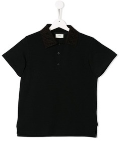Fendi Kids рубашка-поло с логотипом на воротнике
