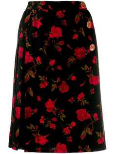 Yves Saint Laurent Pre-Owned юбка 1980-х годов с запахом и принтом