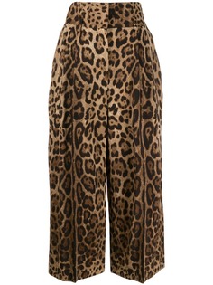 Dolce & Gabbana укороченные леопардовые брюки