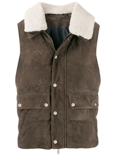 Eleventy жилет с воротником из овчины