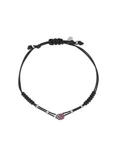 Pippo Perez браслет с белым золотом и подвеской в форме черепа из бриллиантов и рубинов