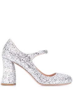 Miu Miu glitter crystal pumps