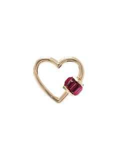 Marla Aaron 14kt yellow gold Baby Heart ruby lock charm