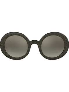 Miu Miu Eyewear солнцезащитные очки Smoke Glitter в круглой оправе