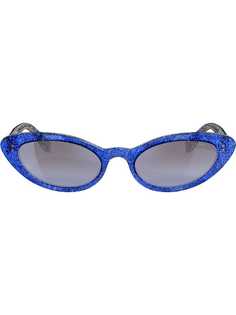 Miu Miu Eyewear солнцезащитные очки в оправе кошачий глаз с блестками