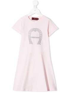 Aigner Kids футболка с заклепками и логотипом
